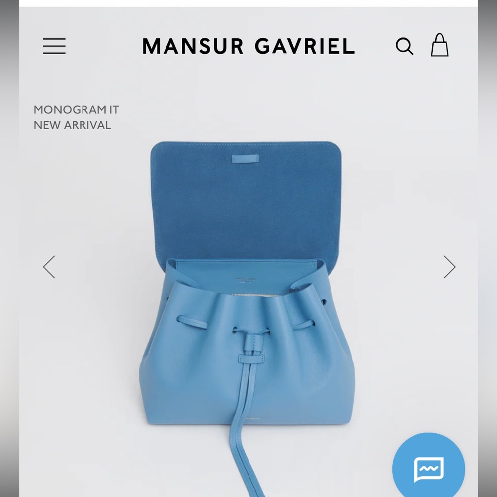 Mansur Gavriel Lady Bag $695 Royal Blue Vegetable Tanned Leather Like New